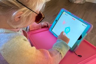 Hannah playing AmblyoPlay