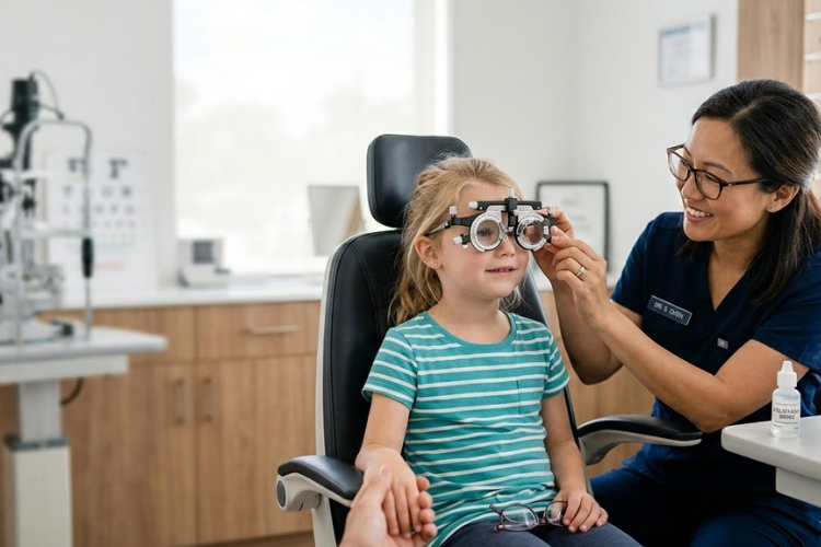 Measuring visual acuity in eyes